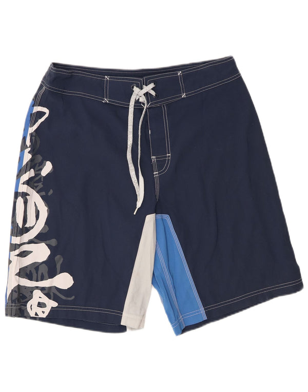 Animal Herren-Badeshorts mit Grafik, mittelgroß, Marineblau, Colourblock-Polyester