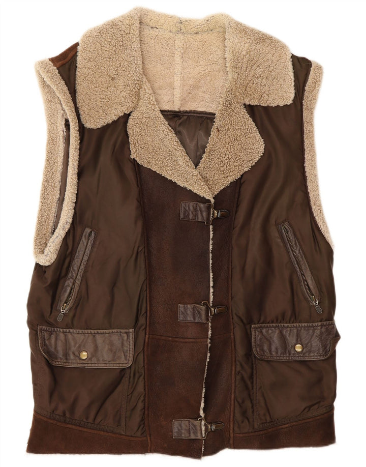 Ärmellose, übergroße Duffle-Jacke für Damen von Prestige, UK 12, Mittelbraun