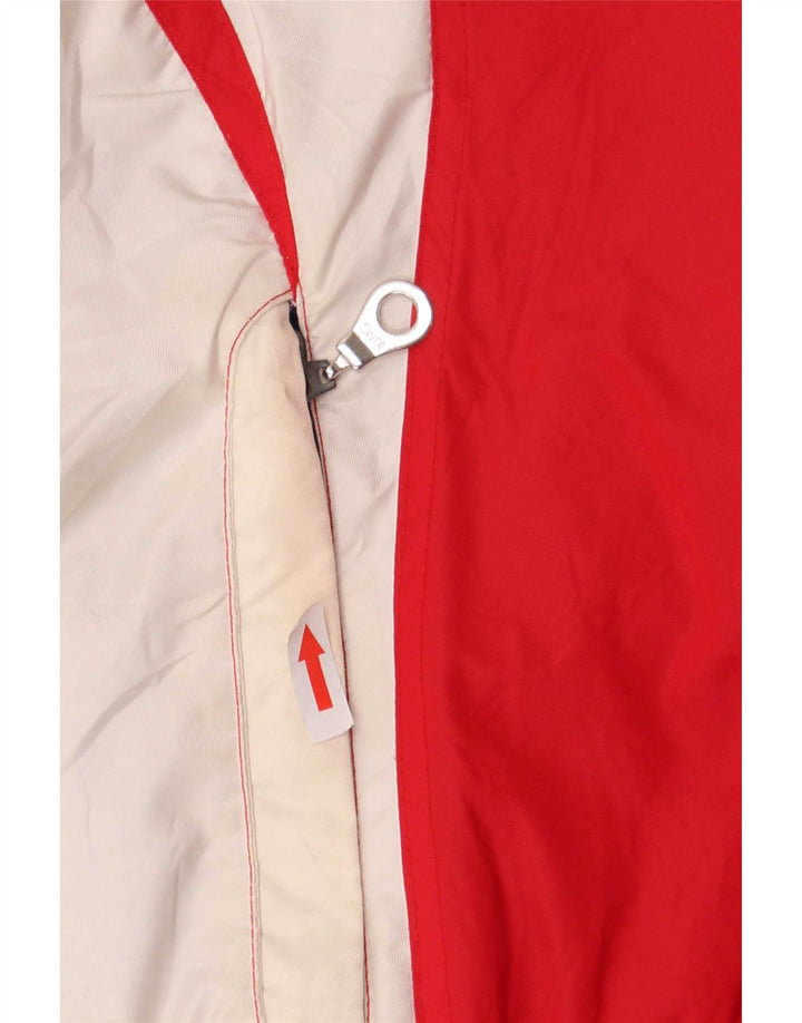 Ladakh Herren-Skijacke mit Kapuze, EU 50, großes rotes Farbblock-Polyester