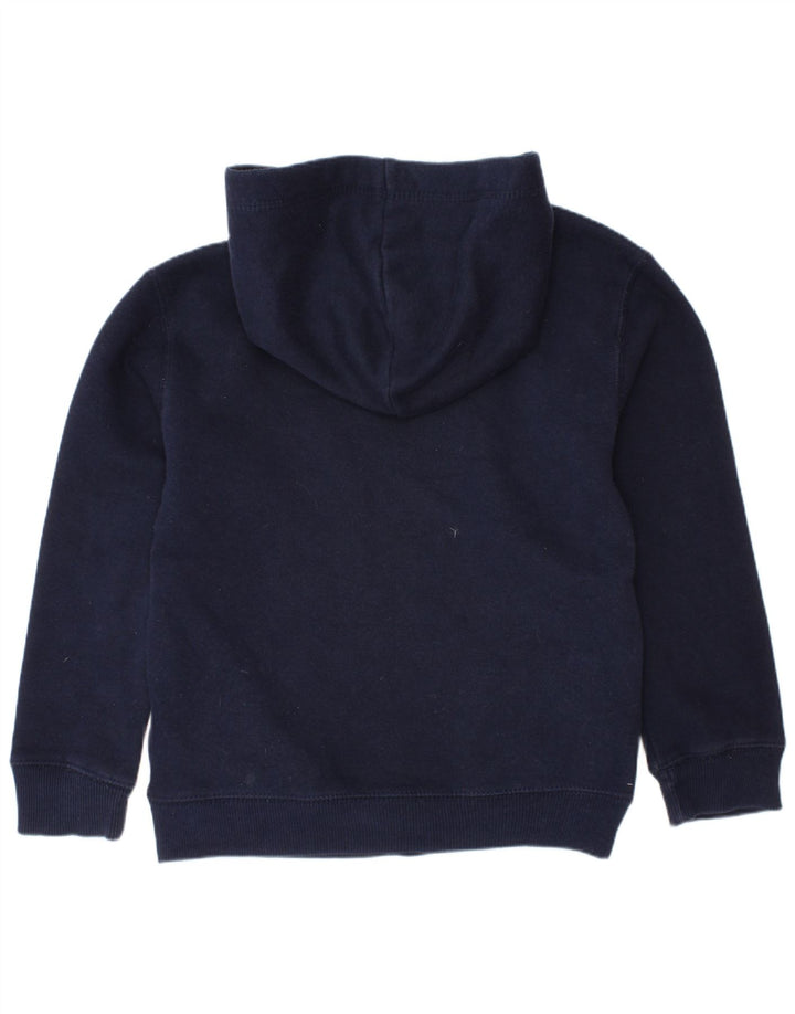 TOMMY HILFIGER Jungen-Pullover mit grafischem Kapuzenpullover, 5–6 Jahre, marineblaue Baumwolle