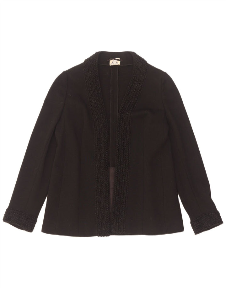 Luisa Spagnoli Damen offene Blazerjacke UK 10 Small Schwarz