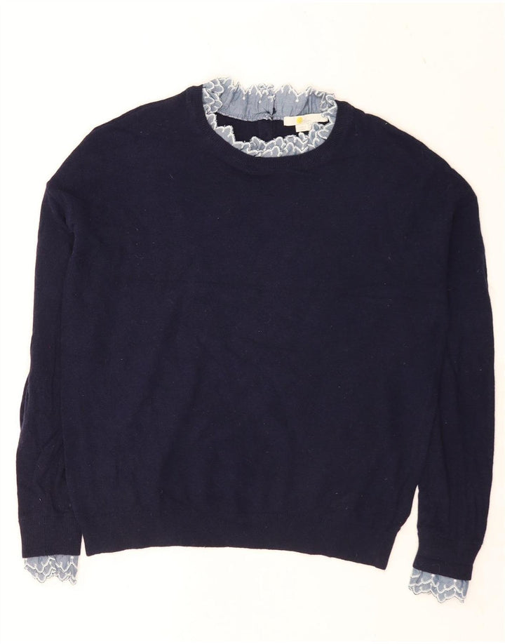 Boden Damen-Pullover mit Rollkragen, übergroß, Gr. 10, Marineblau