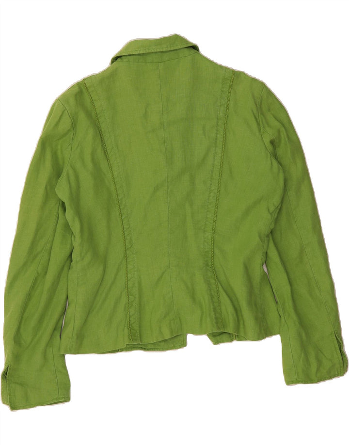 GF FERRE Womens 3 Button Blazer Jacket IT 48 XL Green Linen Vintage GF Ferre and Second-Hand GF Ferre from Messina Hembry 