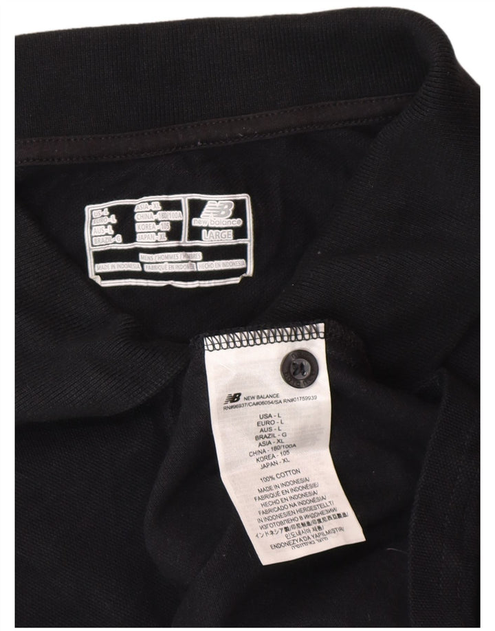 New Balance Herren-Poloshirt, große schwarze Baumwolle