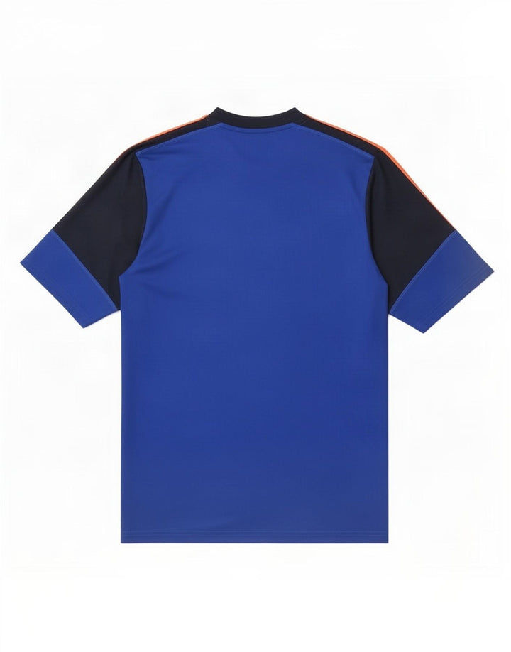 Adidas Herren Climalite T-Shirt Top Large Blau Colourblock Polyester