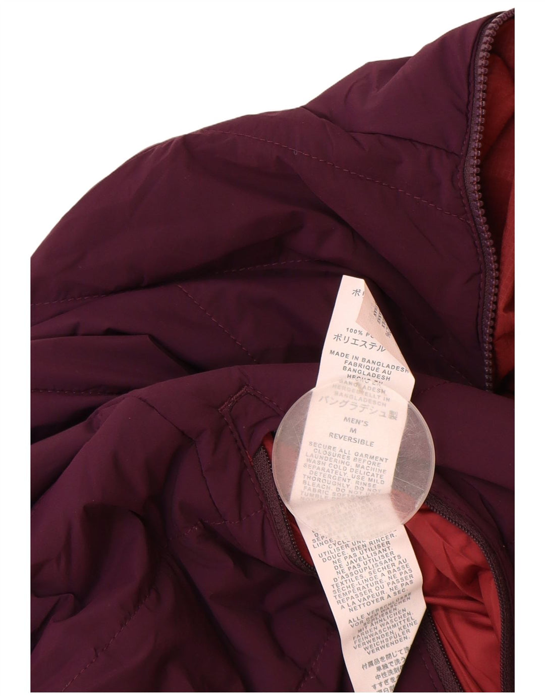 Eddie Bauer Herren Kapuzen-Wendejacke UK 38 Medium Burgund Nylon