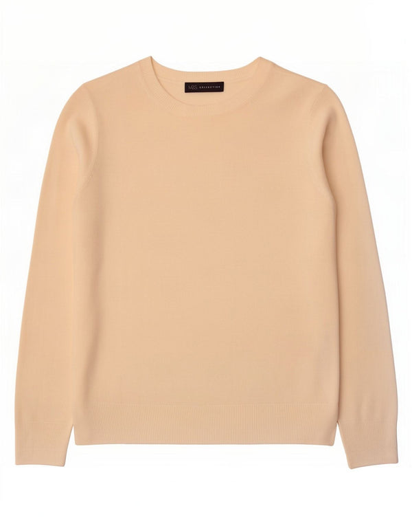 Marks & Spencer Damen-Pullover mit U-Boot-Ausschnitt, Größe S, Beige, Acryl