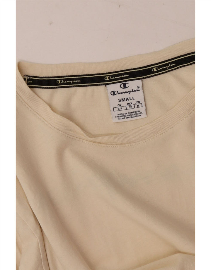 Champion Womens Graphic Top Langarm UK 10 Small Off White