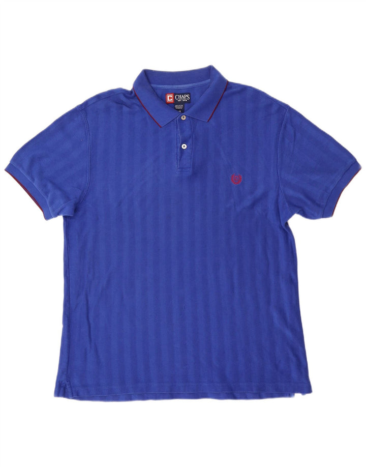 Chaps Herren-Poloshirt, groß, blau gestreift, Baumwolle