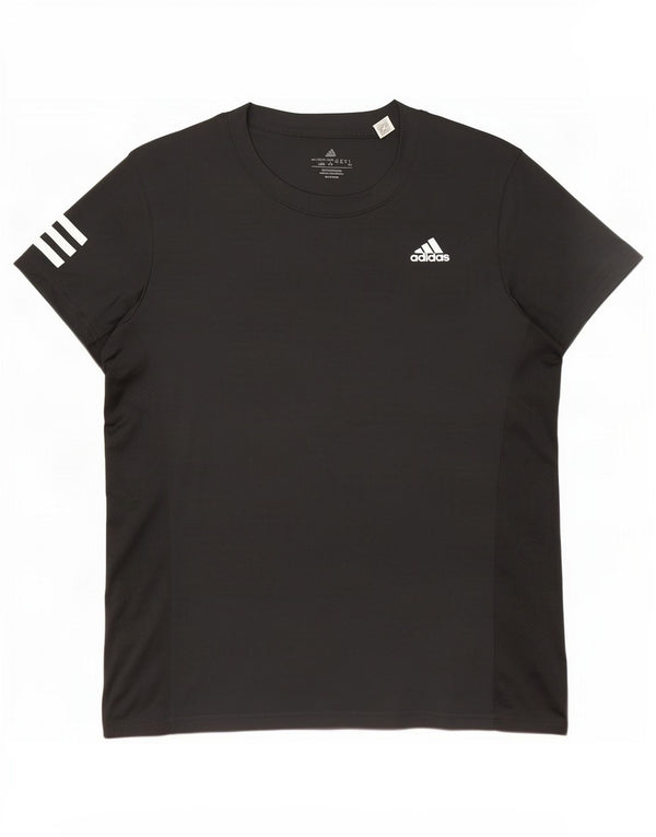 Adidas Damen Aeroready T-Shirt Top UK 16/18 Large Schwarz Polyester