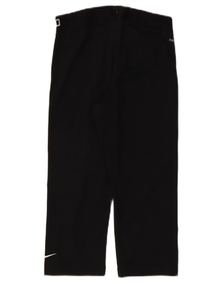 Nike Womens Dri Fit Graphic Capri Leggings UK 12 Mittelschwarzes Polyester