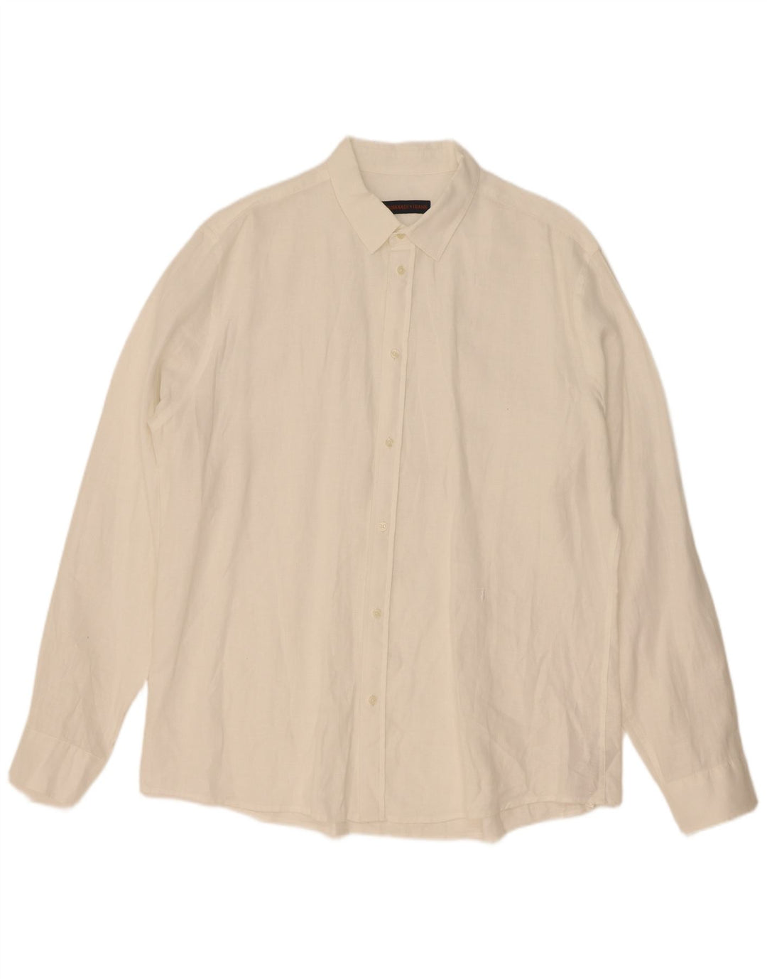 Trussardi Herrenhemd, Größe 43, großes weißes Leinen