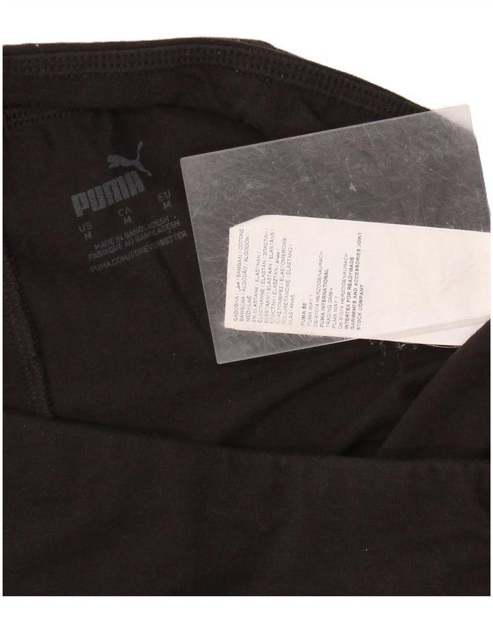PUMA Womens Graphic Leggings UK 14 Medium Black Cotton