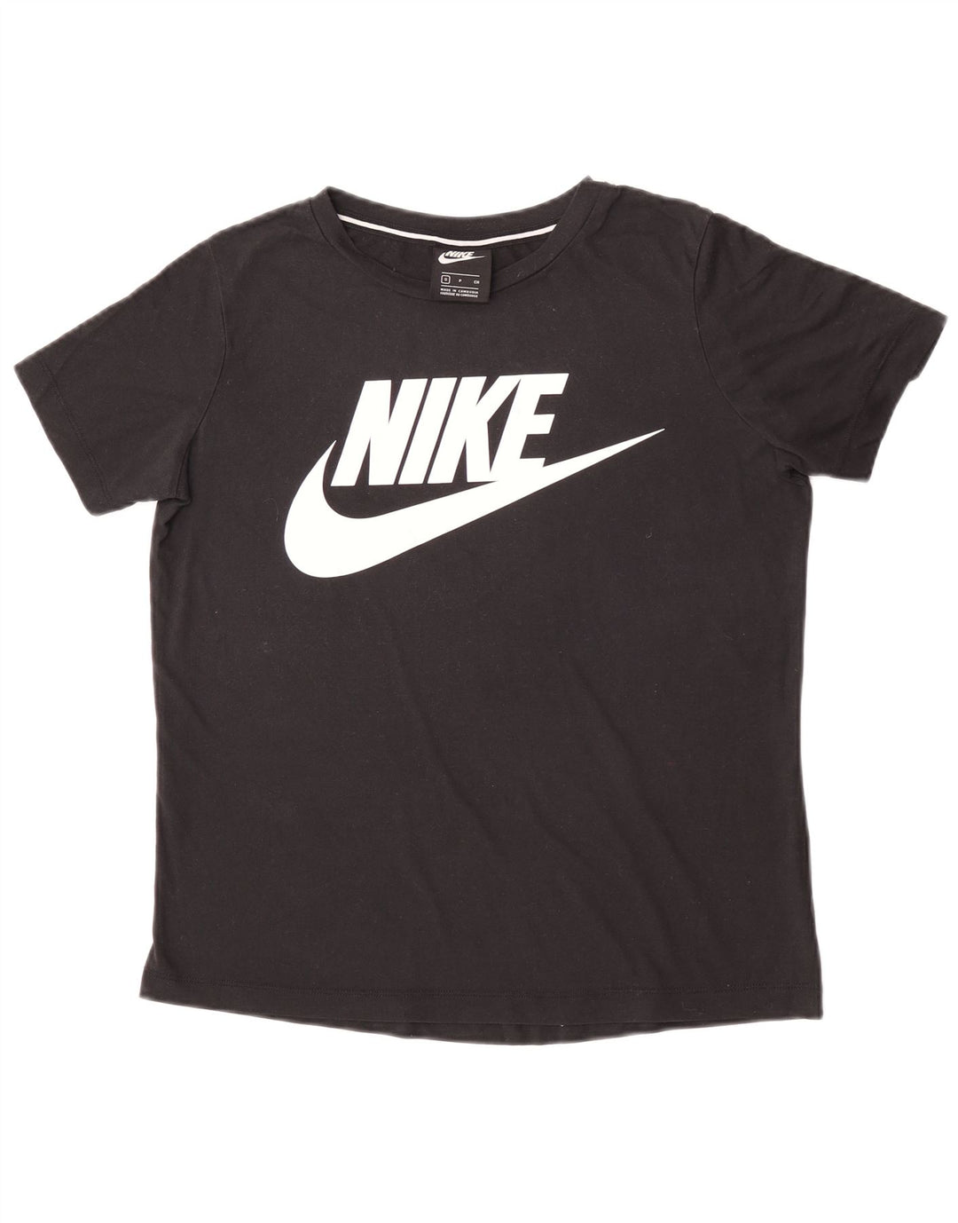 Nike Damen Graphic T-Shirt Top UK 10 Small Schwarz