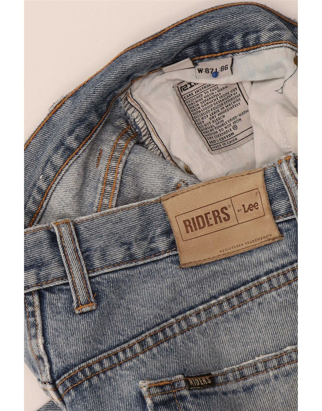 Lee Herren Riders Distressed Straight Jeans W34 L33 Blaue Baumwolle