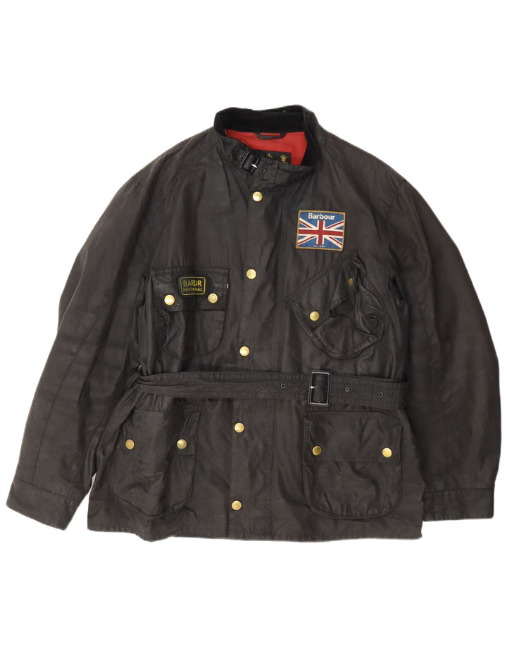 Barbour Herrenjacke aus gewachster Baumwolle, UK 42 XL, Schwarz