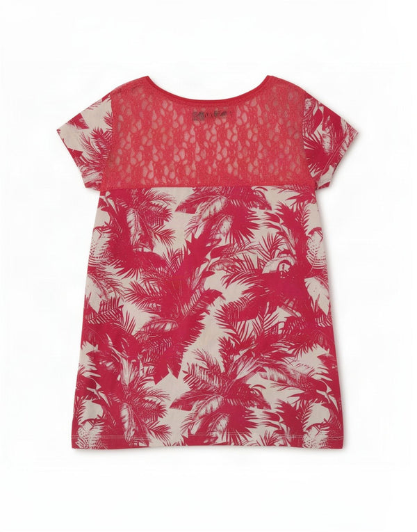 Desigual Grafik-T-Shirt für Mädchen, 11–12 Jahre, mehrfarbig, Blumenmuster