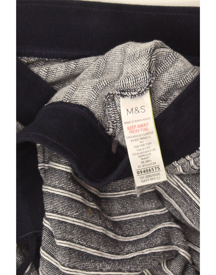 Marks & Spencer Herren-Freizeitshorts, groß, marineblau, gestreift, Baumwolle