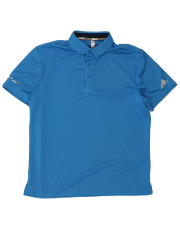 Adidas Herren-Poloshirt, groß, blau, Polyester