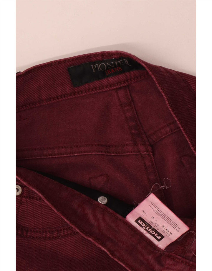 Pioneer Damen Bootcut Jeans IT 42 Medium W30 L31 Burgund Baumwolle
