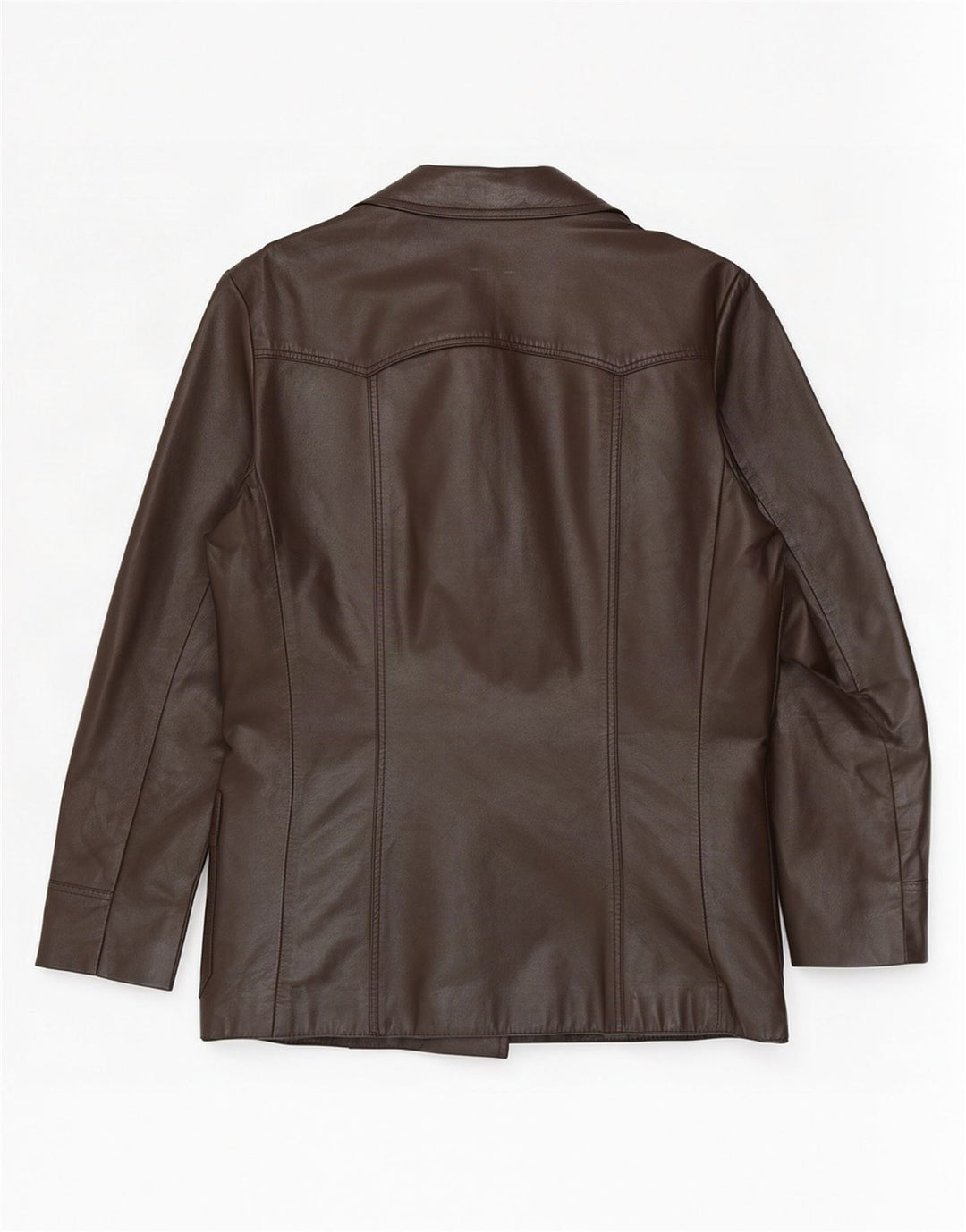 Monza Herren-Blazerjacke aus Leder mit 3 Knöpfen, UK 38, Mittelbraun