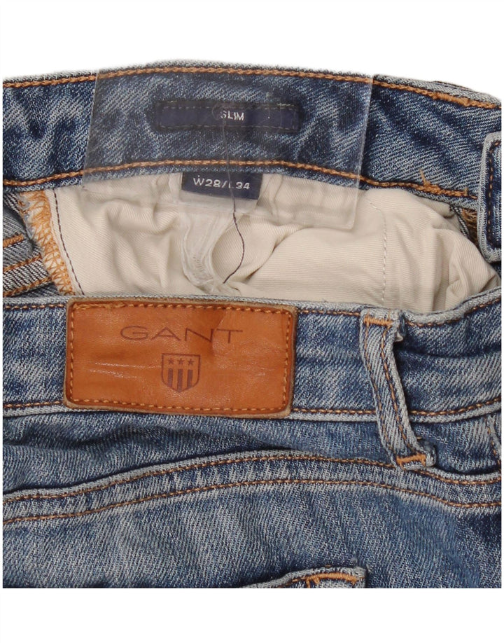 Gant Damen Straight Jeans W28 L29 Blaue Baumwolle