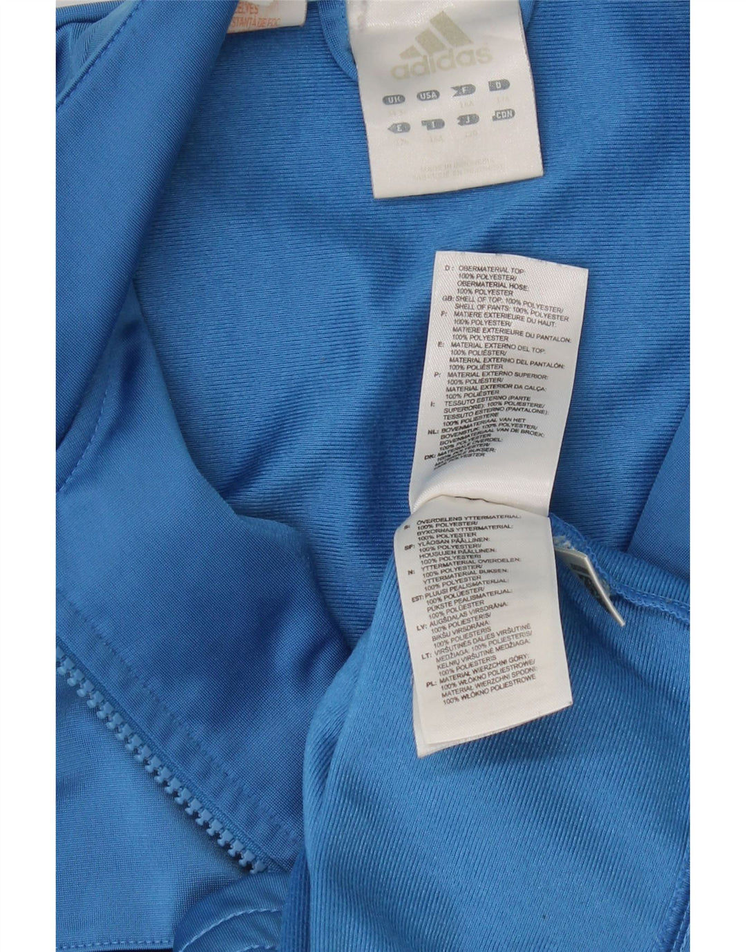 ADIDAS Boys Tracksuit Top Jacket 15-16 Years Blue Colourblock Polyester Vintage Adidas and Second-Hand Adidas from Messina Hembry 