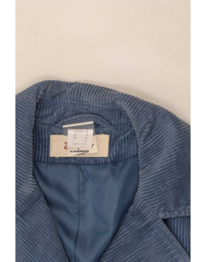 John Baner Damen Cordjacke UK 16 Große blaue Baumwolle