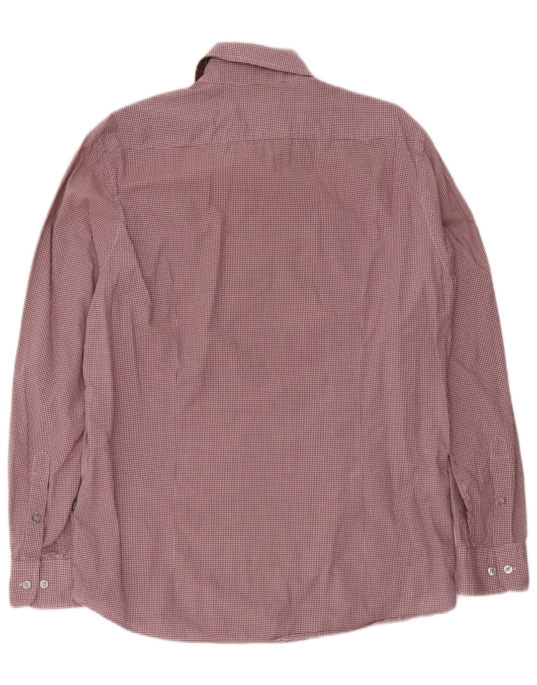 Hugo Boss Herren-Hemd mit normaler Passform, groß, burgunderrot, Gingham-Baumwolle