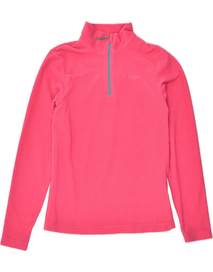 MOUNTAIN WAREHOUSE Girls Zip Neck Fleece Jumper 11-12 Years Pink Polyester | Vintage Mountain Warehouse | Thrift | Second-Hand Mountain Warehouse | Used Clothing | Messina Hembry 