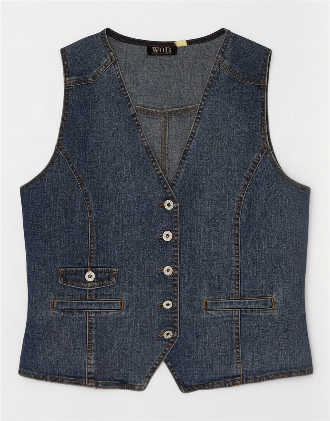 Vintage Damen Jeansweste EU 42 Große blaue Baumwolle