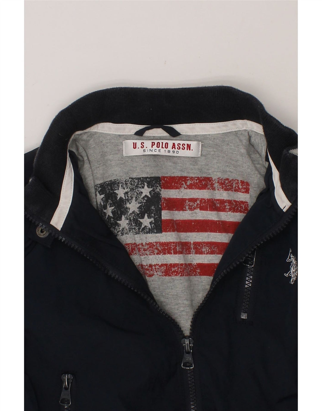 U.S. POLO ASSN. Boys Bomber Jacket 4-5 Years Navy Blue Cotton Vintage U.S. Polo Assn. and Second-Hand U.S. Polo Assn. from Messina Hembry 