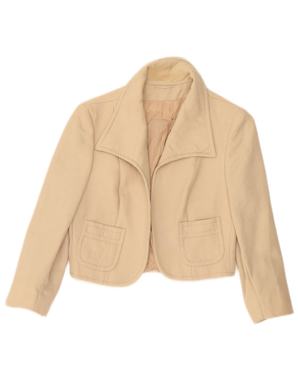 Vintage Damen 3/4 Ärmel Bolero Jacke IT 42 Medium Beige