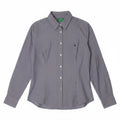 Benetton Damenhemd UK 14 Mittelblauer Nadelstreifen