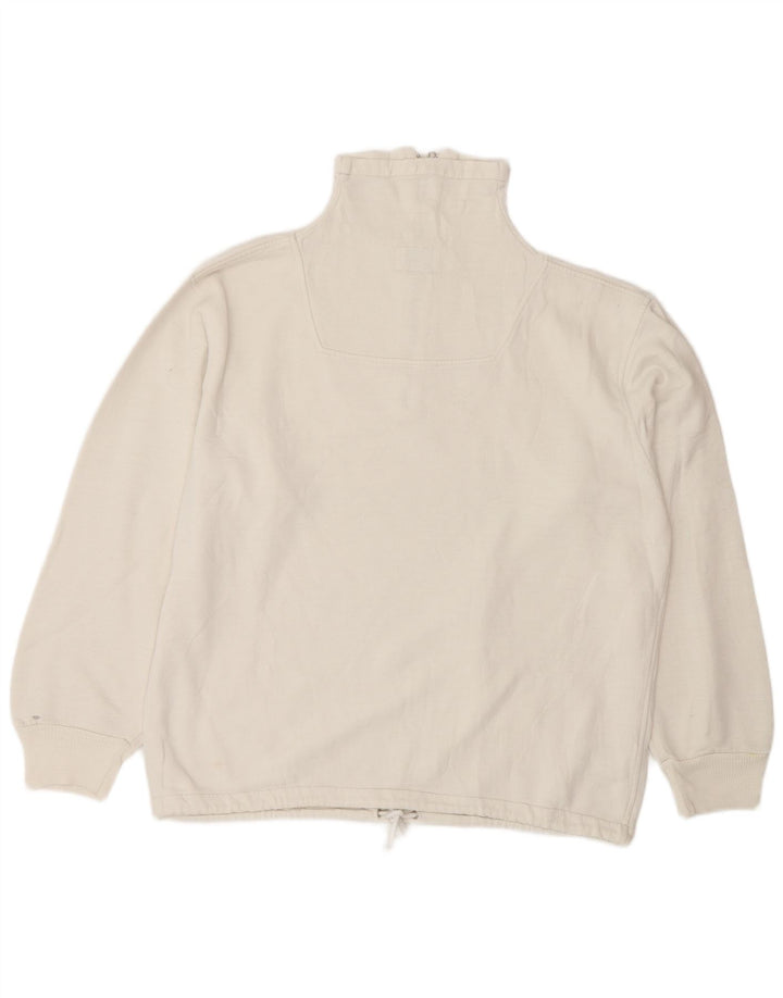Outsider Herren-Sweatshirt mit grafischem Reißverschluss, mittlerer weißer Baumwolle