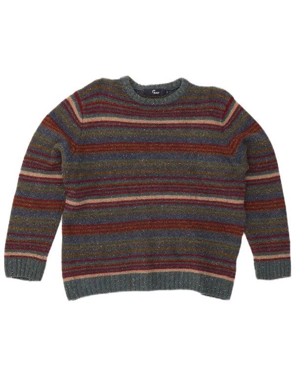 Paco Damen-Pullover mit Rundhalsausschnitt, Gr. 16, groß, mehrfarbig, gestreift, Wolle