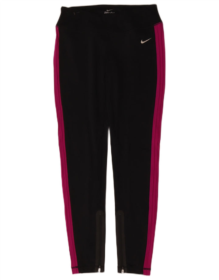 Nike Damen Dri Fit Leggings UK 8 Small Schwarz Colourblock