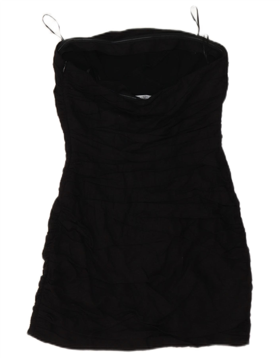 Zara Damen Mini-trägerloses Kleid, Größe S, Schwarz, Leinen