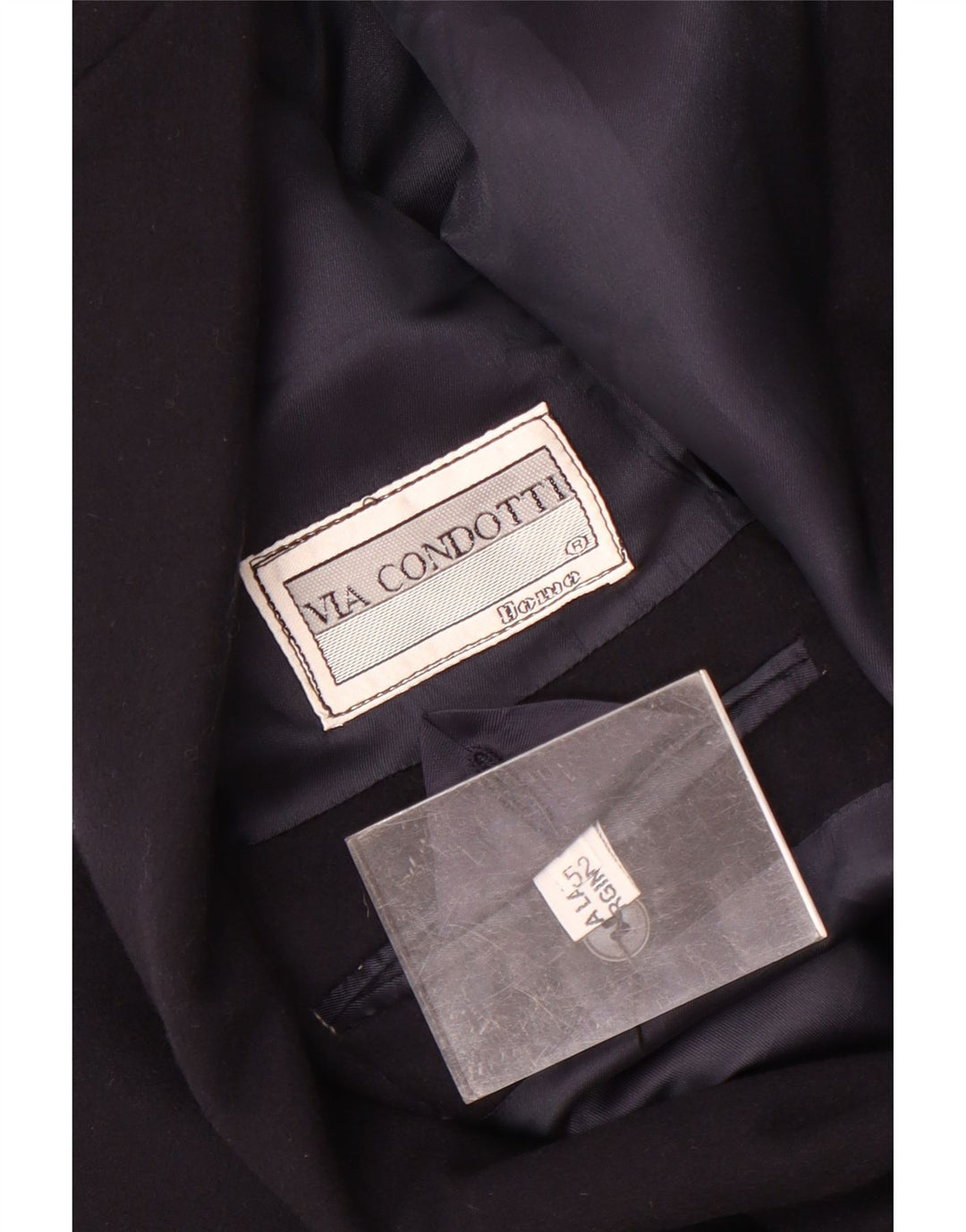 VIA CONDOTTI Herren 2-Knopf-Blazerjacke IT 52 XL Marineblaue Wolle