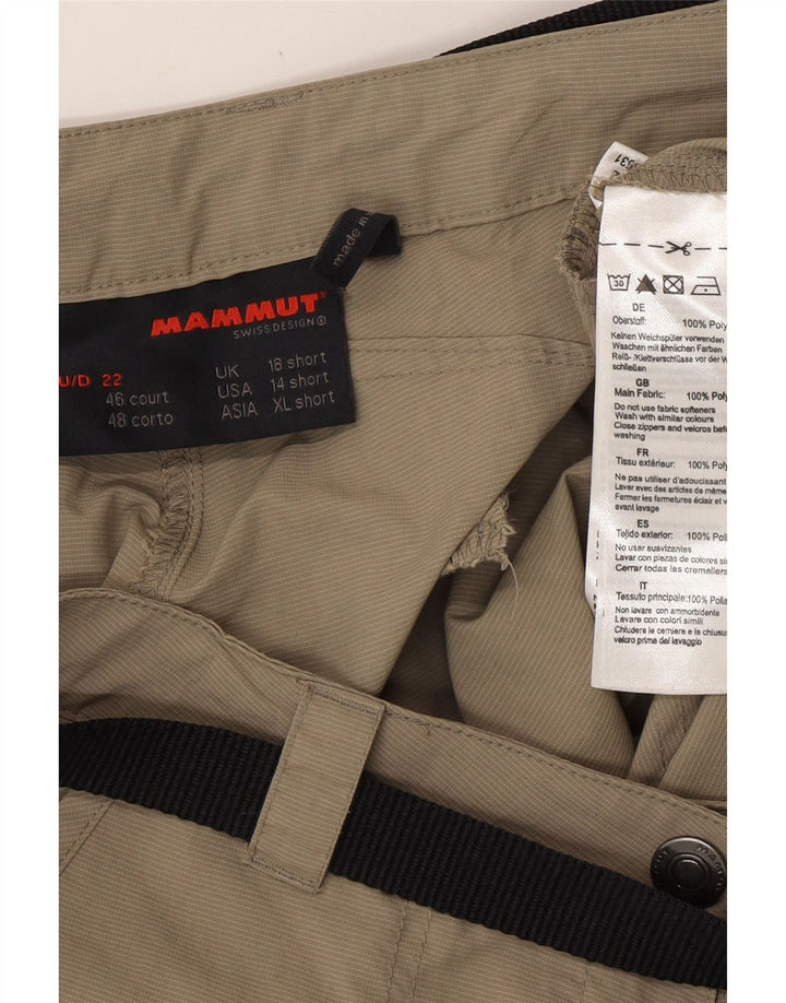 MAMMUT Damen Kurze gerade Cargohose UK 18 XL W36 L31 Khaki