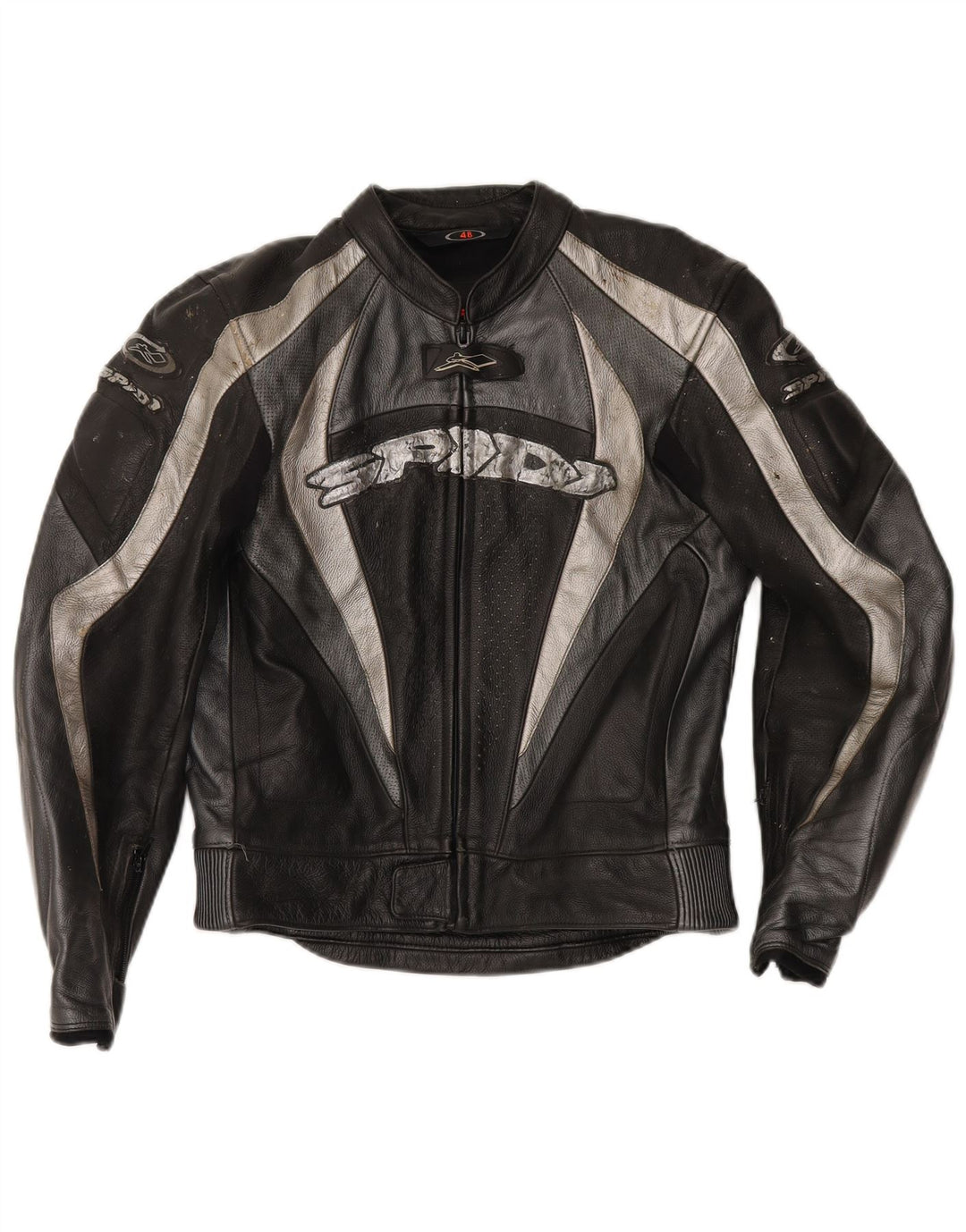 Spidi Herren-Motorrad-Grafik-2-teiliges Set, Größe 48, mittelschwarzes Leder