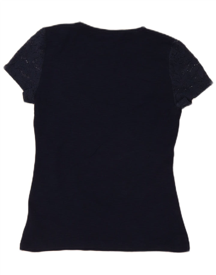 Chaps Damen-Blusenoberteil, Gr. 10, Größe S, marineblau, geblümt, Baumwolle