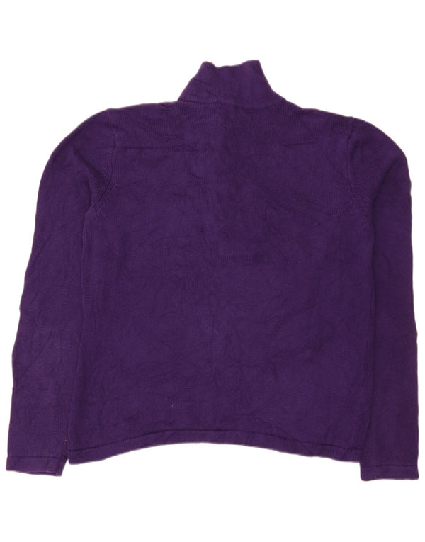 Chaps Damen-Pullover mit Knopfkragen, UK 18, XL, Lila, Baumwolle