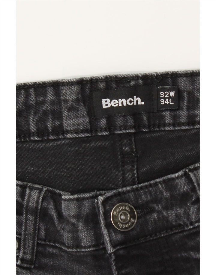 Bench Herren Slim Jeans W32 L32 Schwarz Baumwolle