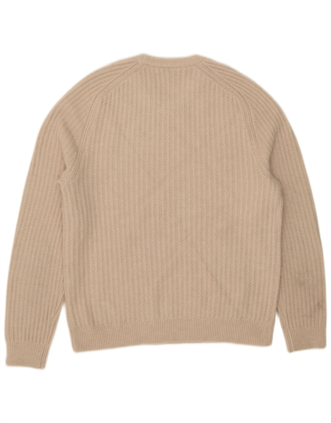 Reiss Herren-Pullover mit Rundhalsausschnitt, XL, beige Wolle