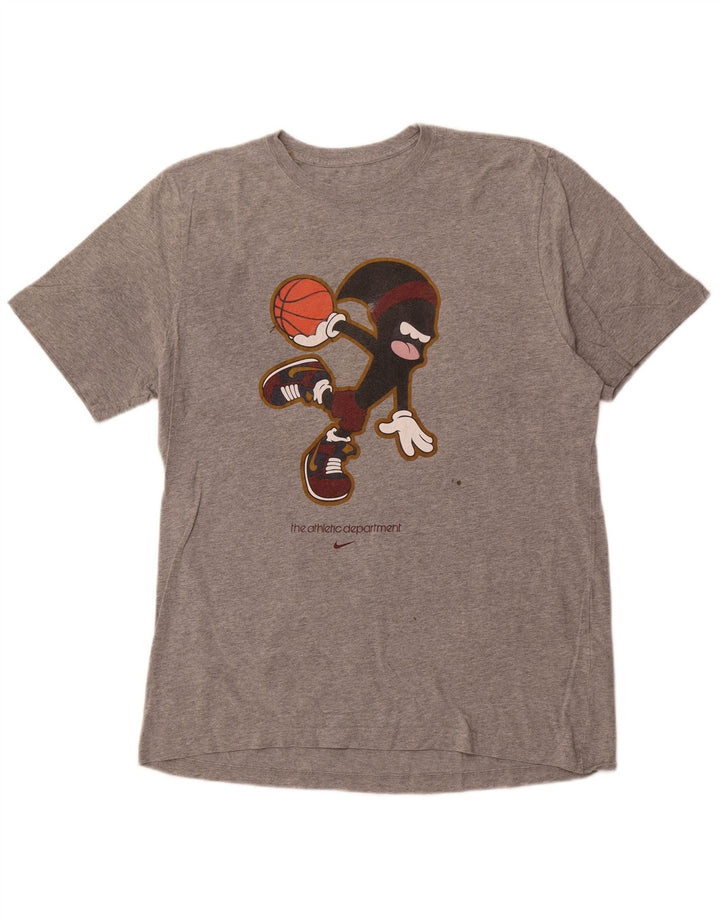NIKE Herren-T-Shirt mit Standard-Passform, Grafik, XL, graue Baumwolle