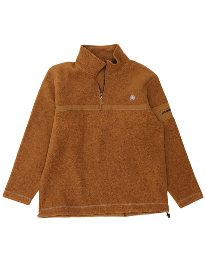 Murphy & Nye Herren-Fleecepullover mit Reißverschluss am Hals, groß, beige, Polyester