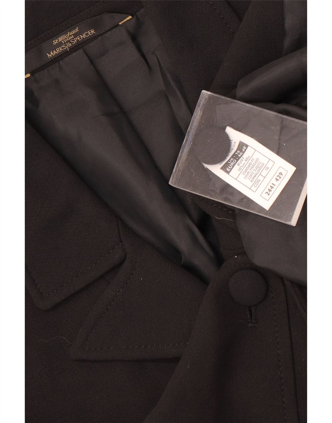 Marks & Spencer Damen St. Michael Mantel UK 18 XL Schwarz Polyester