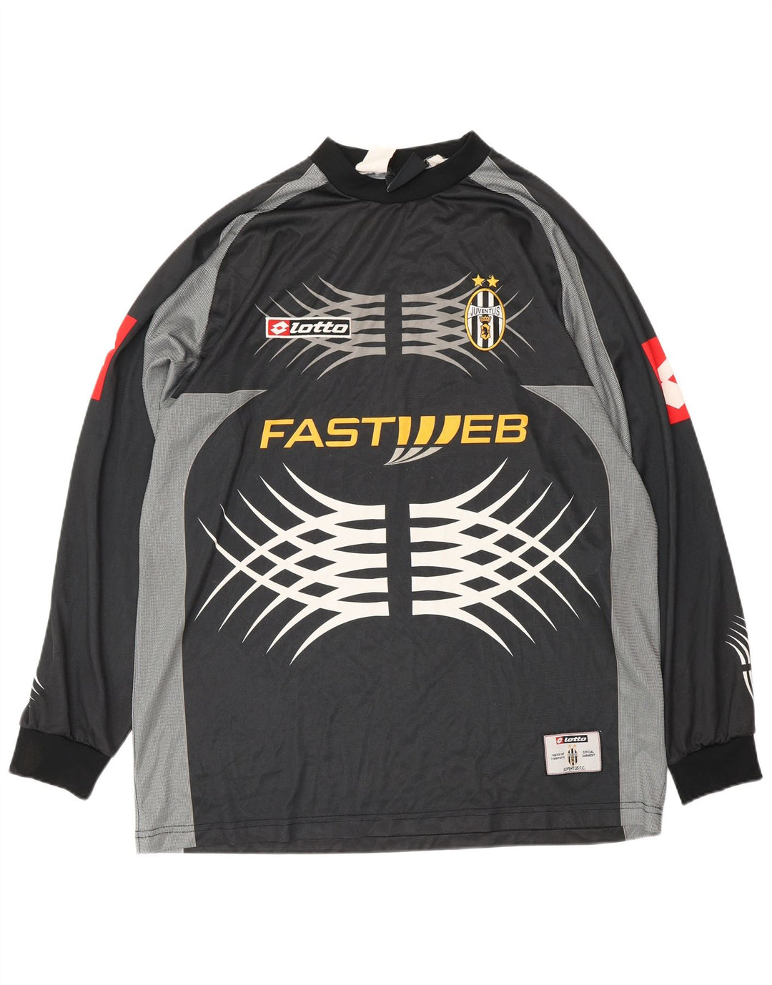 LOTTO Herren Juventus 2001-2002 Home Graphic Jersey Top Large Black Sports