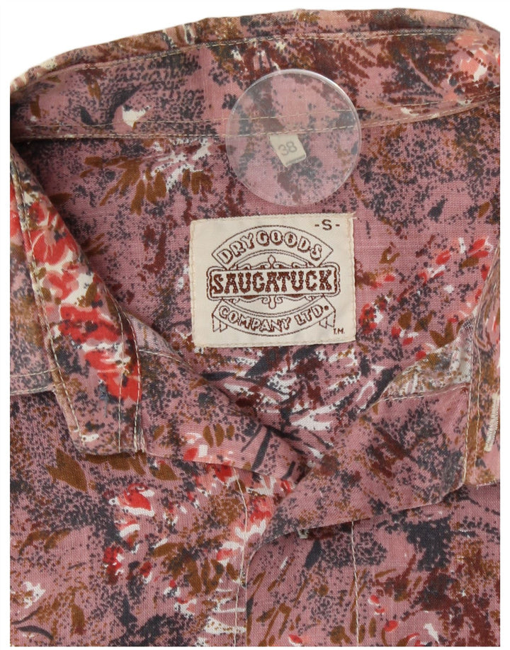 Saucatuck Herrenhemd Größe 38 Mittelrosa geblümt